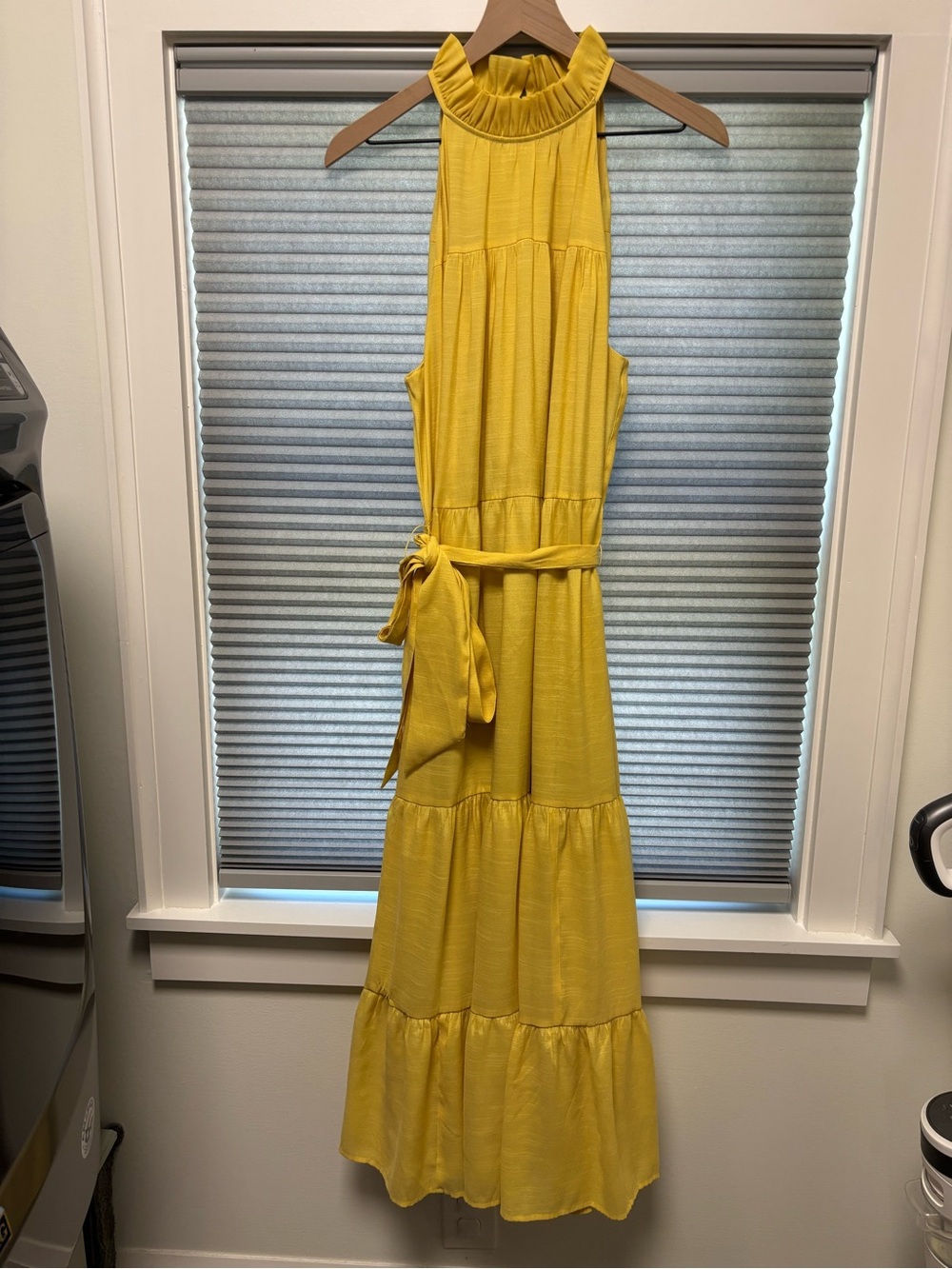Banana Republic Yellow Halter Midi Dress